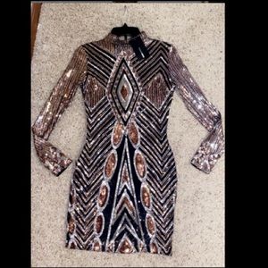 “Everything paid for sequin dress”
